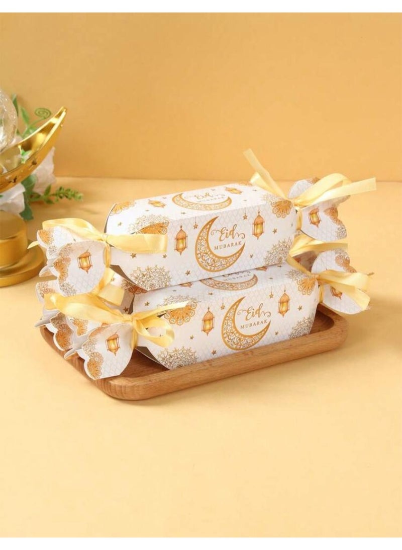 Set of 6 Elegant Paper Gift Boxes for Candy and Small Gift Packaging for Parties and Special Occasions with Closing Ties Size 24 × 9 cm - Image 1